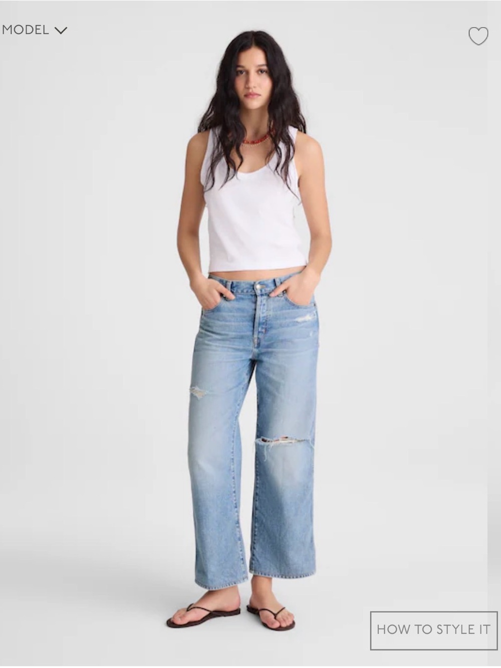 Madewell Low-Slung Baggy Crop Jean | Foster Wash | Size 30